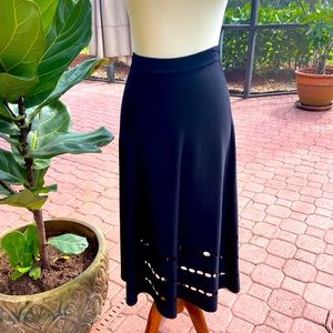 Ohne Titel black laser cut out midi skirt. Size medium